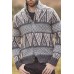 Autumn and Winter Long-sleeved Geometric Jacquard Knitted Cardigan