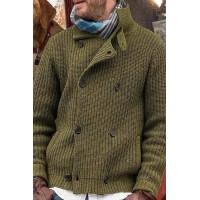 Men's Stand-up Collar Double Breasted Jacket