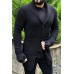 Men's Long-sleeved Knit Shirt Thickened Cardigan Lapel Long Sweater Jacket