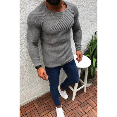 Men's Length Sleeve Round Neck Sweater