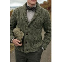 Men's Single Breasted Twisted Cardigan Sweater