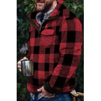 Men's winter autumn plaid double-sided plush Pullover
